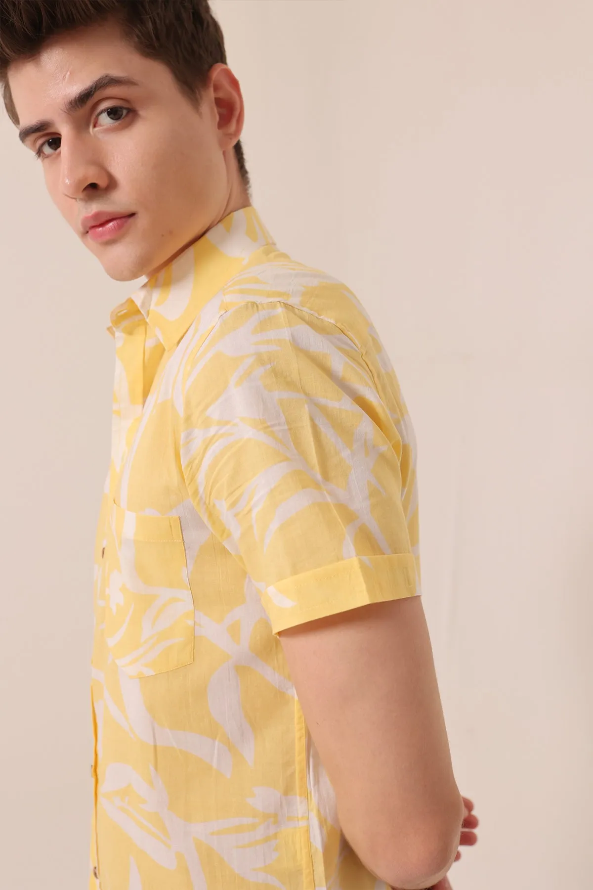 Tuscan Sun  print cotton shirt half sleeves | Style Matters