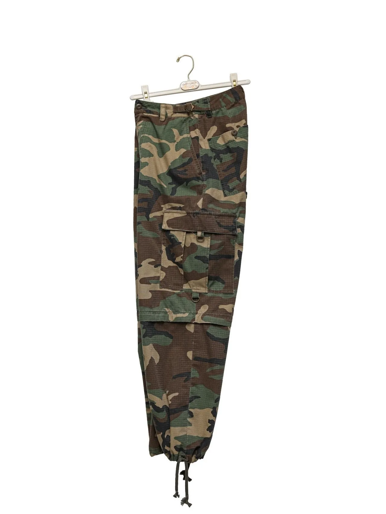 WASHED CAMOUFLAGE CARGO TROUSERS