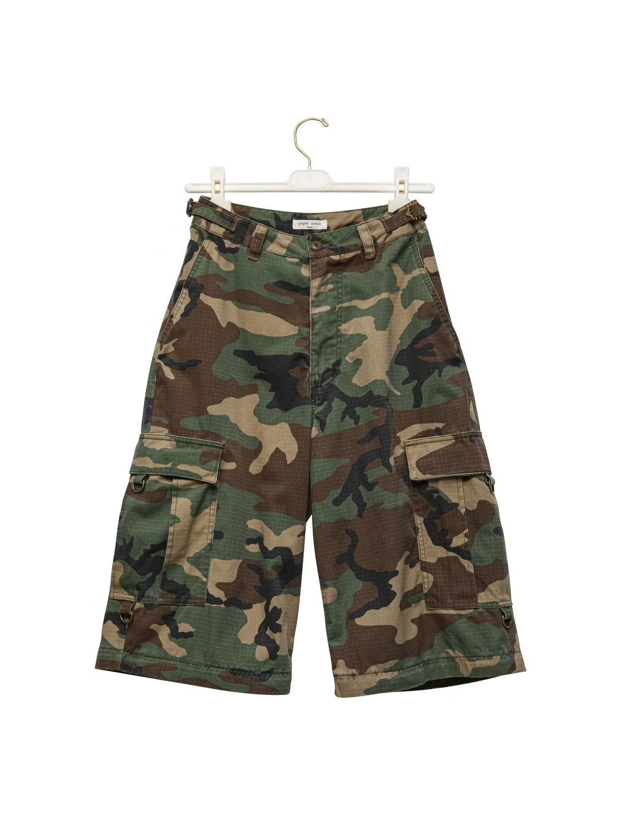 WASHED CAMOUFLAGE CARGO TROUSERS