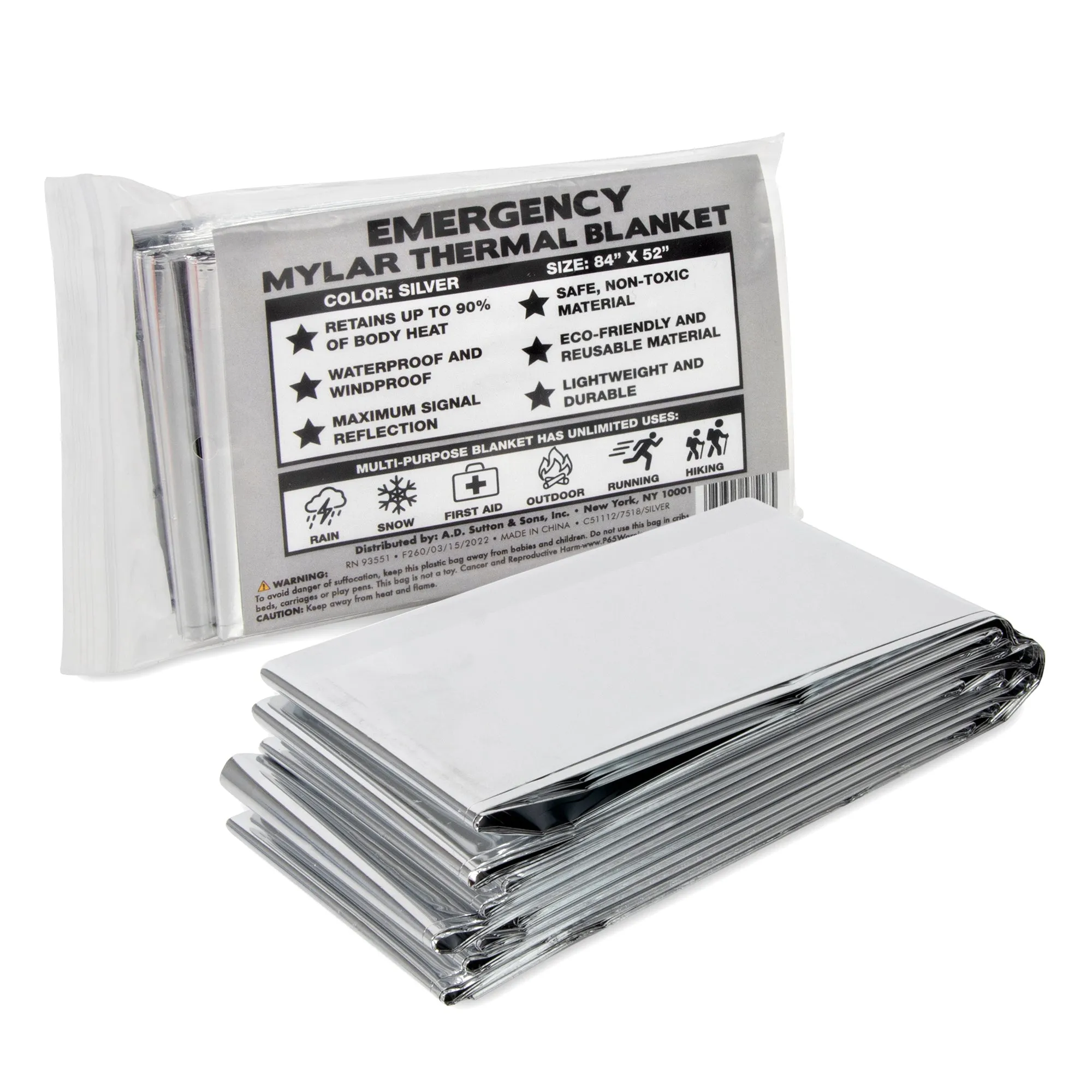 Wholesale Mylar Emergency Thermal Space Blanket 84" x 52"